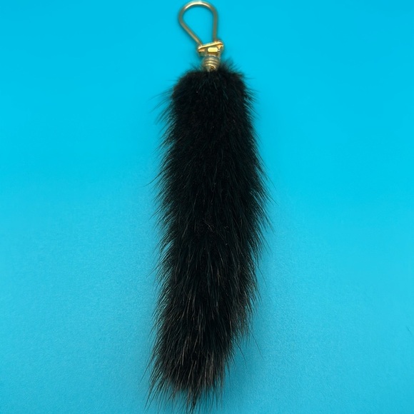 Unique vintage fur bag belt charm key chain brown fur (mink?) - Picture 14 of 16